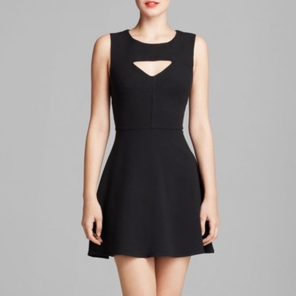 French Connection Feather Ruth Cutout Black Dress